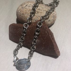 Tiffany & Co Sterling Silver tag link necklace